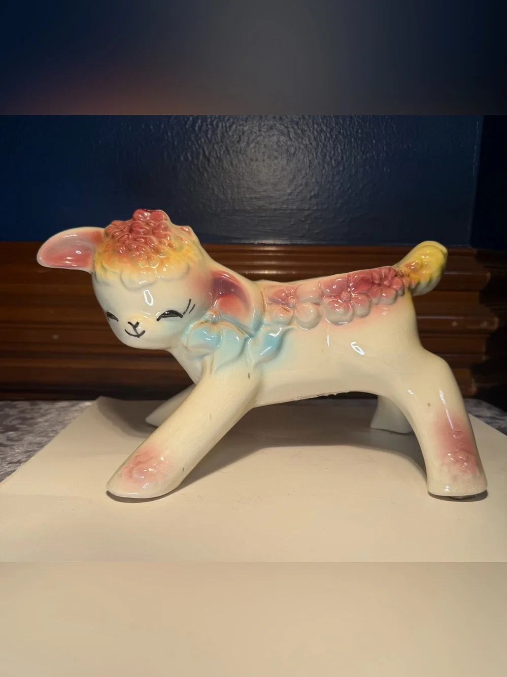 Vintage Ceramic Lamb Planter Mid-century Modern Decor